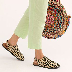 Free People Seattle Genuine Calf Hair Zebra Sling Clog